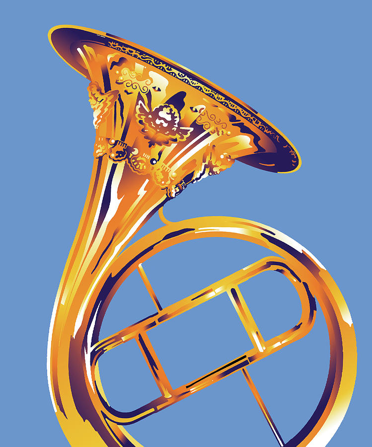 Music Digital Art - French Horn 8 by David Chestnutt