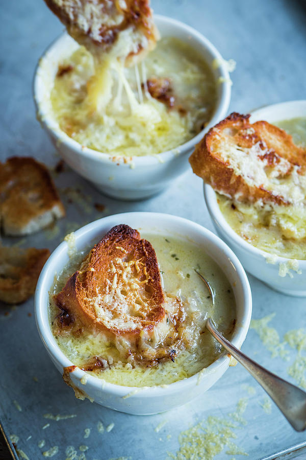 French Onion Soup With Cheese Croutons Photograph by Eising Studio