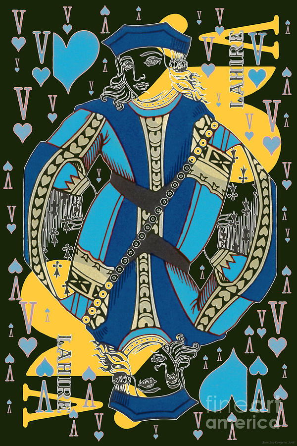 French Playing Card - Lahire, Valet De Coeur, Jack of Hearts Pop Art - #1  Digital Art by Jean luc Comperat