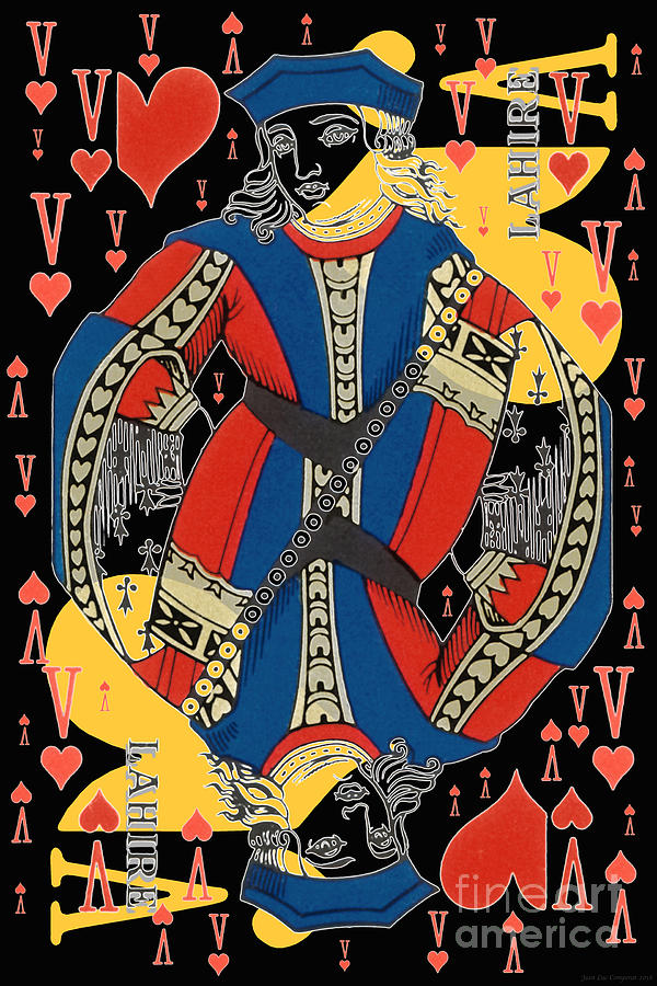 Bridge Digital Art - French Playing Card - Lahire, Valet De Coeur, Jack Of Hearts Pop Art - #2 by Jean luc Comperat
