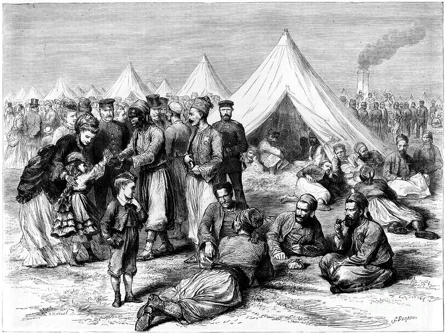 French Prisoner Of War Camp At Wahn Drawing by Print Collector