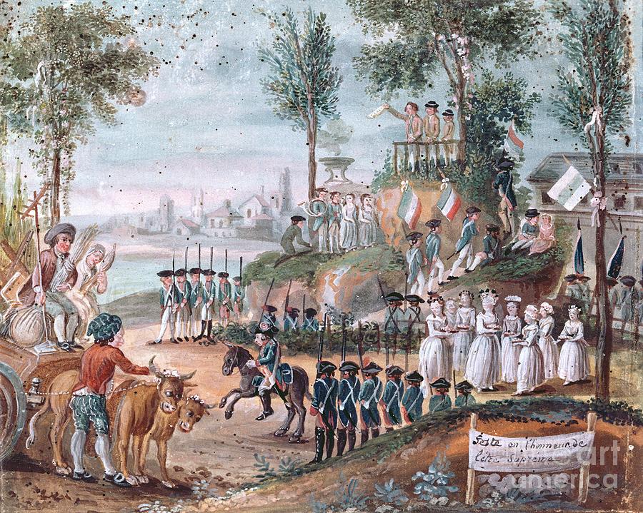 French Provincial Festival Of The Supreme Being, 1794 Painting by ...