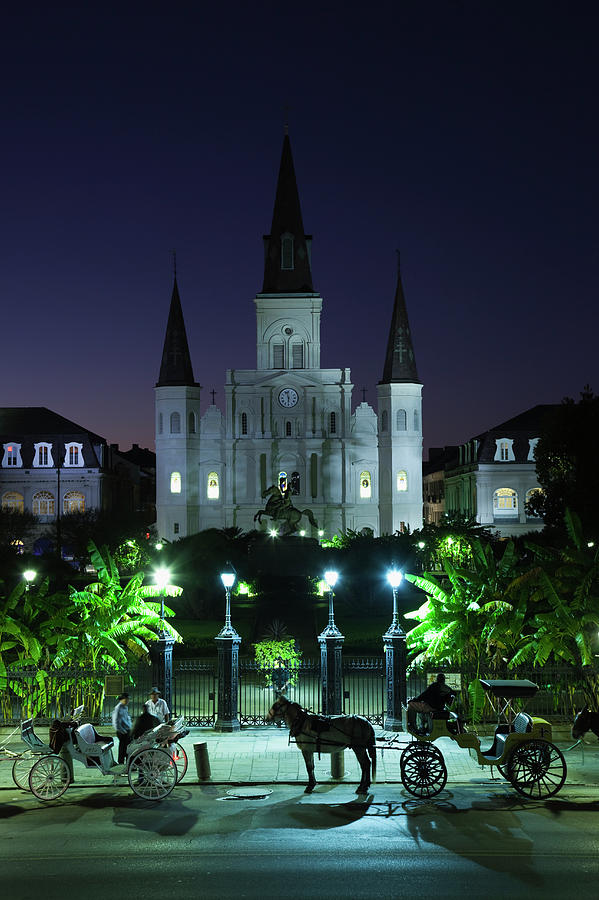 French Quarter, St. Louis Cathedral Photograph by Walter Bibikow