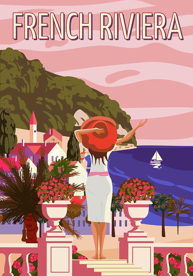 French Riviera Nice Coast Poster Digital Art by Valerii Khadeiev - Fine ...