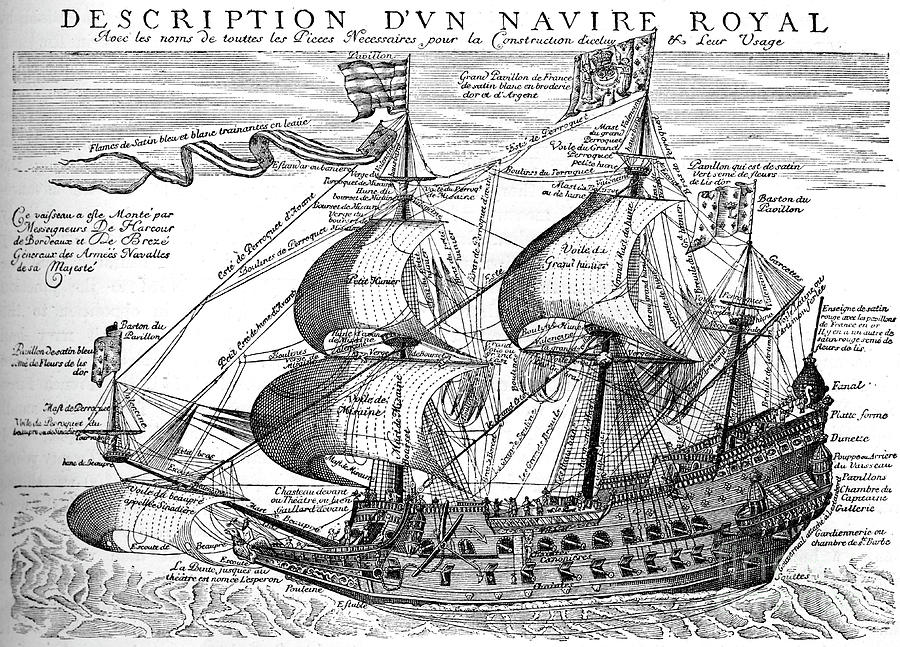 French Royal Warship Of The 17th by Print Collector