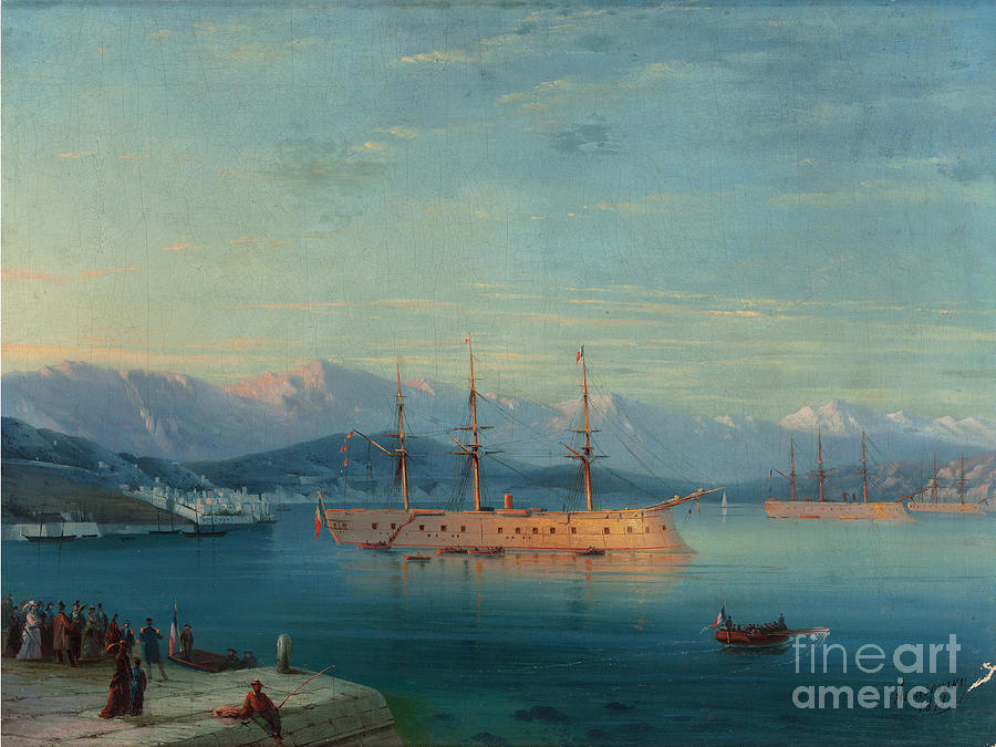French Ships Departing The Black Sea Drawing by Heritage Images