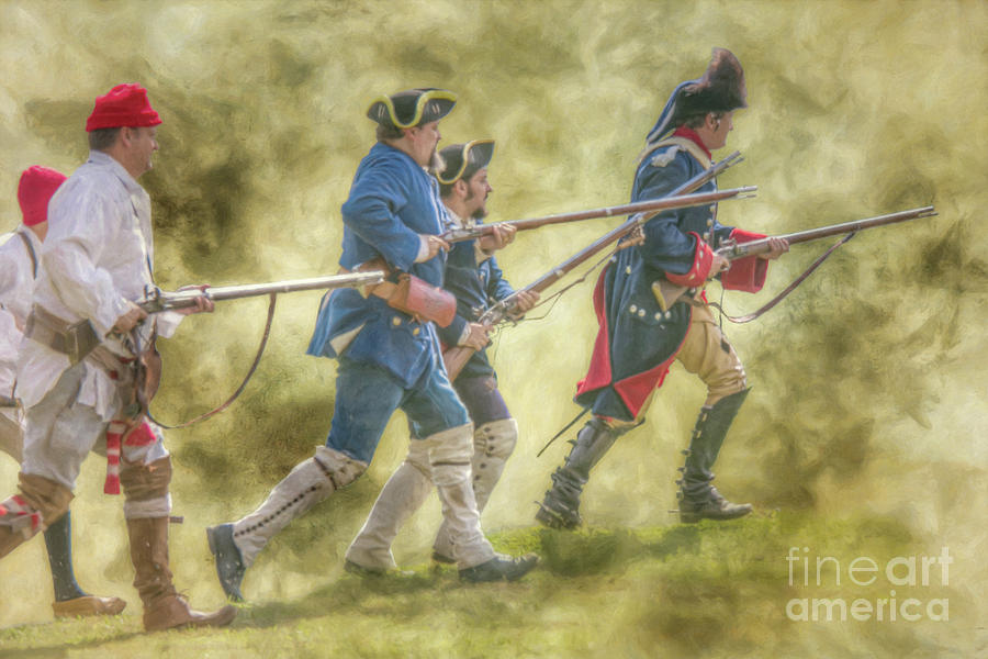French Soldier Charge Penns Colony Digital Art by Randy Steele