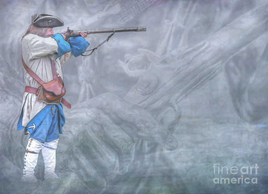French Soldier with Musket Digital Art by Randy Steele
