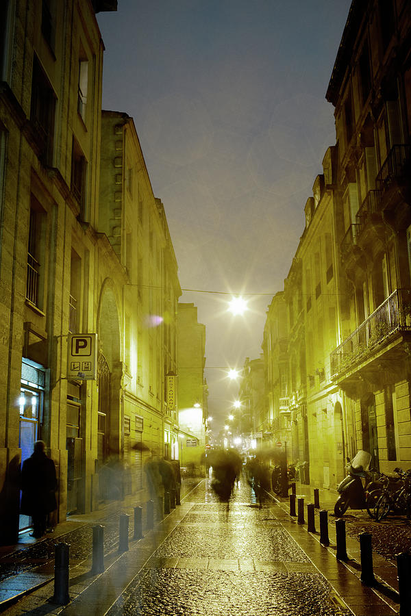 French Street In The Rain Photograph by Silvia Otte