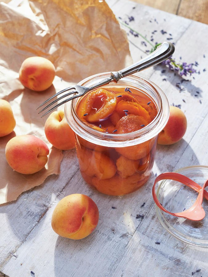 French-style Preserved Apricots With Lavender Photograph by Stockfood Studios /  Oliver Brachat