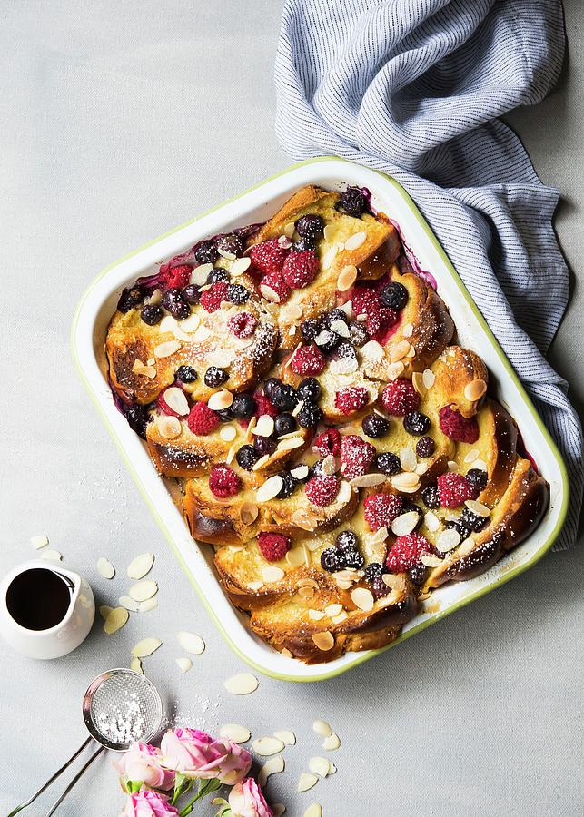 French Toast With Mixed Berries And Icing Sugar Photograph by Lisa Rees