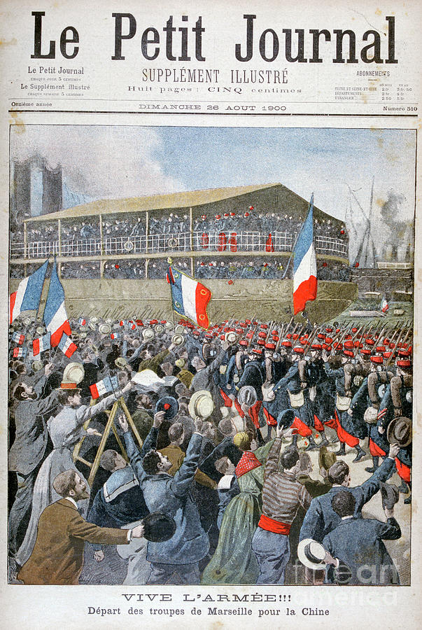 French Troops Embarking For China Drawing by Print Collector