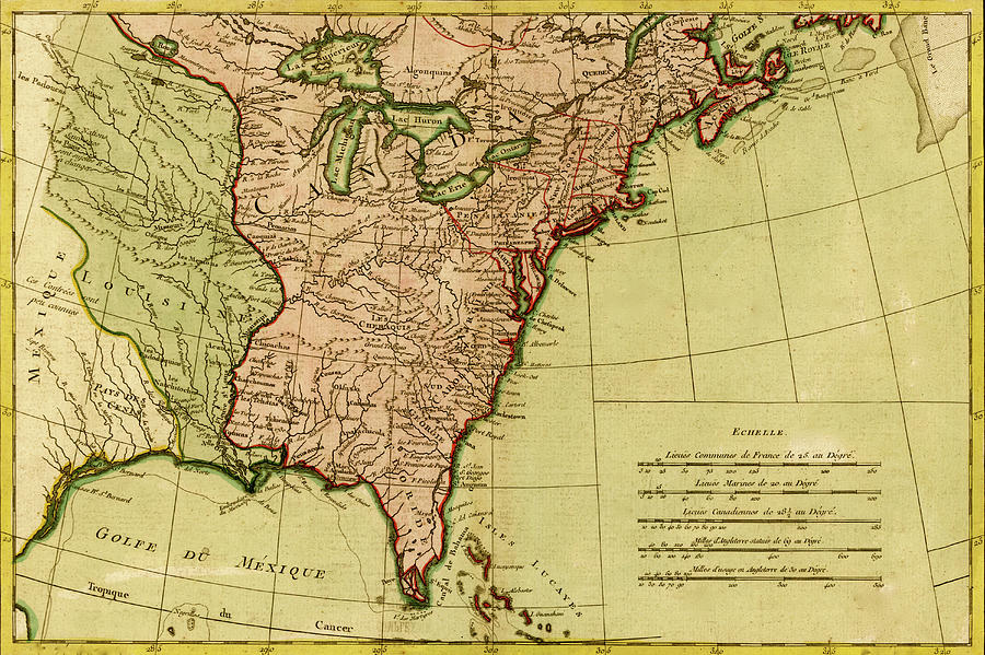 French View of North America - 1762 Painting by Unknown