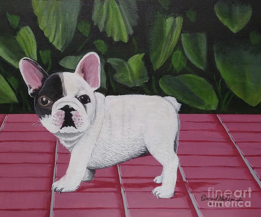 Say Hello to my little friend, Frenchie Painting by Edward Maldonado