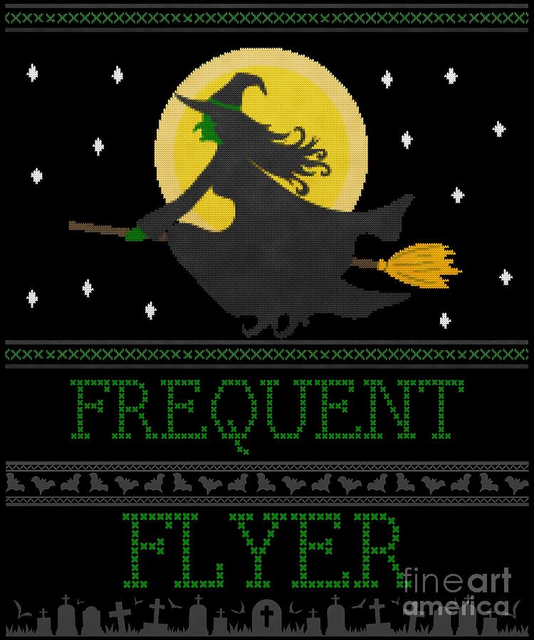 Frequent Flyer Ugly Halloween Witch Sweater by Flippin Sweet Gear Frequent Flyer Ugly Halloween Witch Sweater by Flippin Sweet Gear