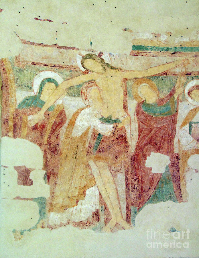Fresco, Saint-jean Du Liget Chapel, Touraine, 12th Century Painting by Romanesque