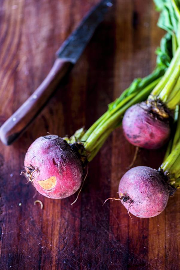 Fresh Beetroot On A Wooden Board Photograph by Hein Van Tonder