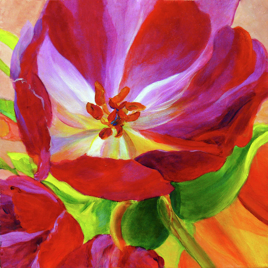 Tulip Painting - Fresh Bloom by Patricia Benson