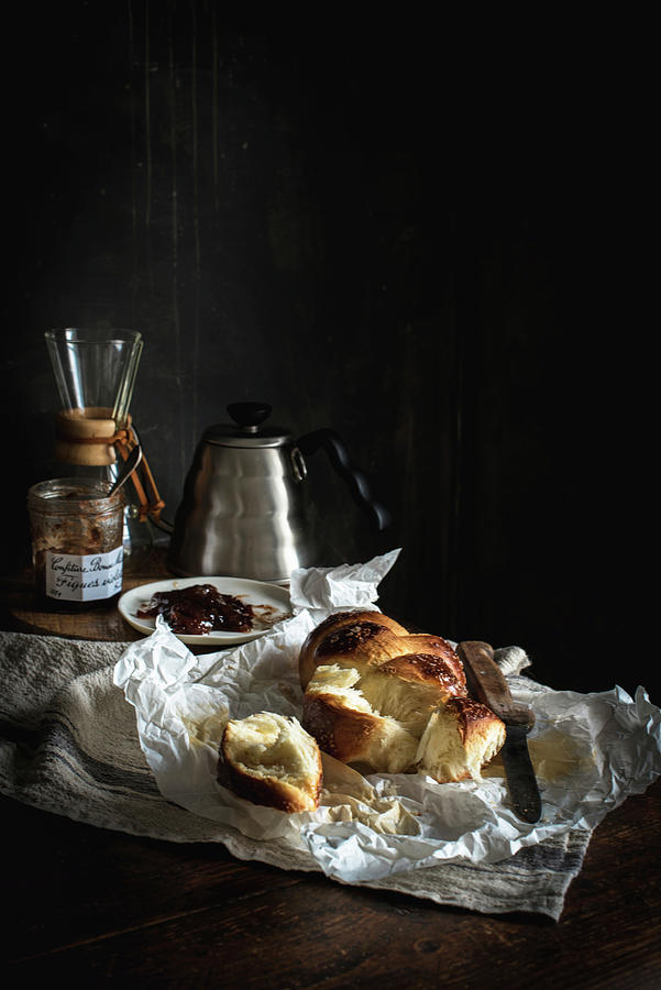 Fresh Challah Bread jewish Cuisine For Breakfast Photograph by Justina Ramanauskiene
