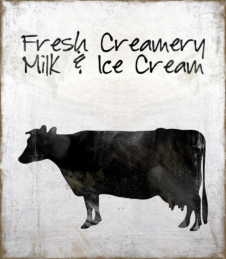 Ice Cream Digital Art - Fresh Creamery Milk & Ice Cream by Tina Lavoie