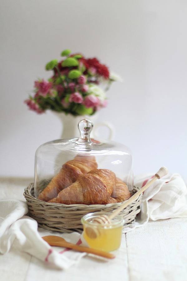Fresh Croissants And Honey Photograph by Sylvia E.k Photography