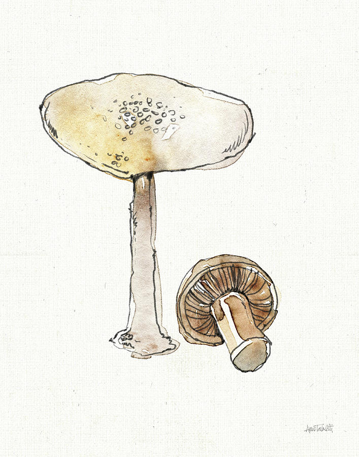 Mushroom Painting - Fresh Farmhouse Mushrooms Iv by Anne Tavoletti