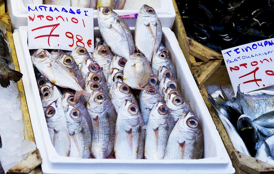 Fresh Fish With A Price Label At A Market Photograph by Adel Bekefi