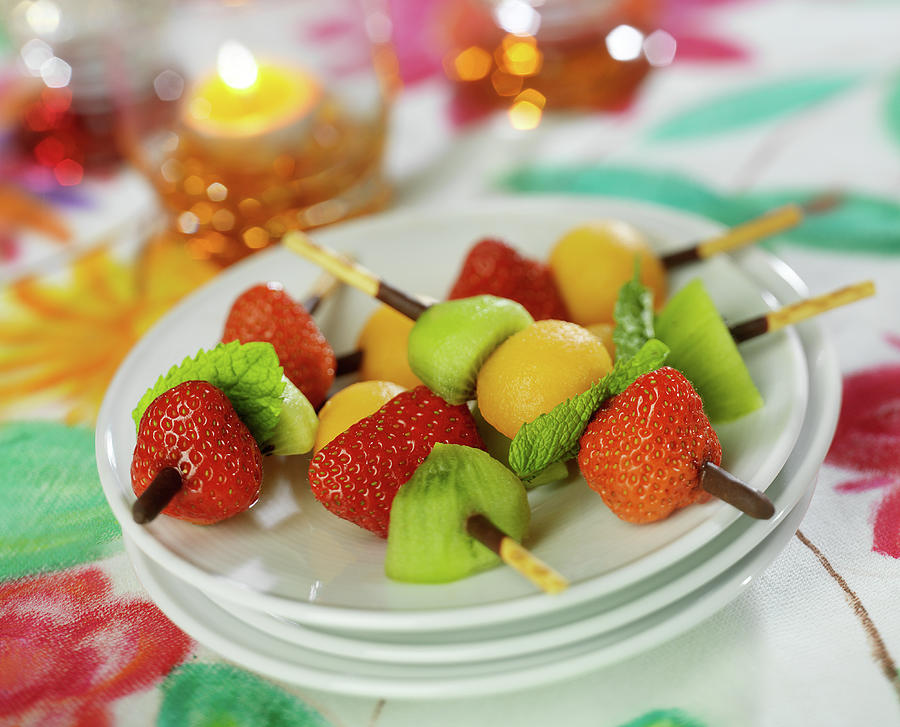 Fresh Fruit Mikado Biscuit Brochettes Photograph by Bertram | Fine Art ...