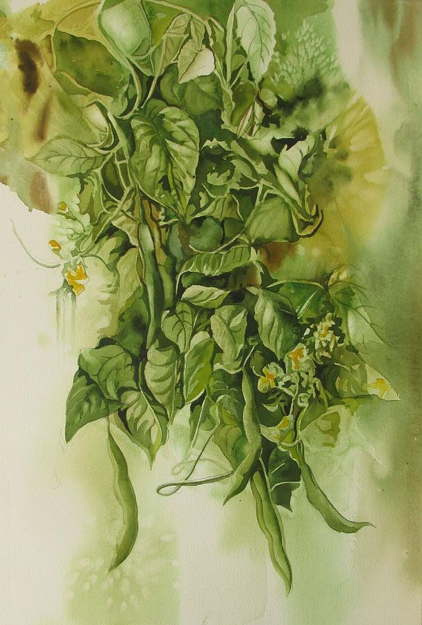 Fresh Green Beans  Painting by Alfred Ng