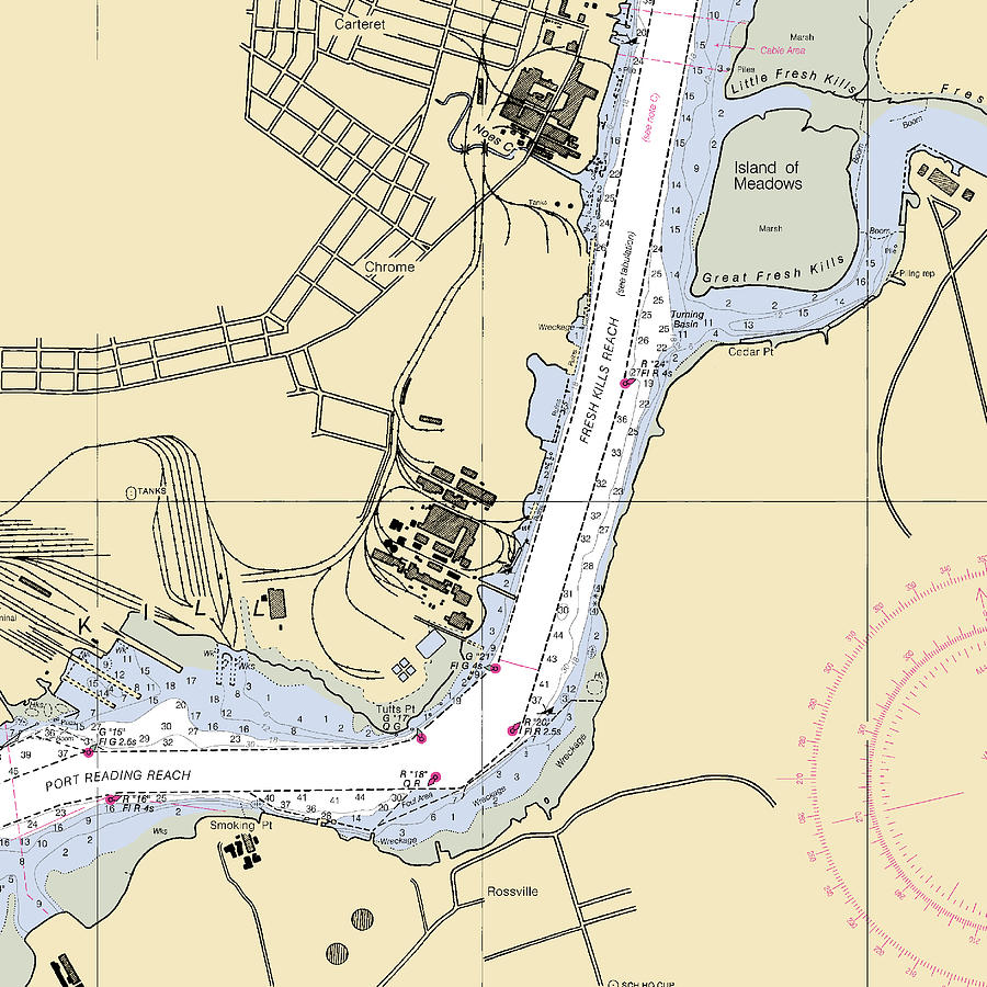 Fresh Kills-new Jersey Nautical Chart Mixed Media by Sea Koast | Fine ...