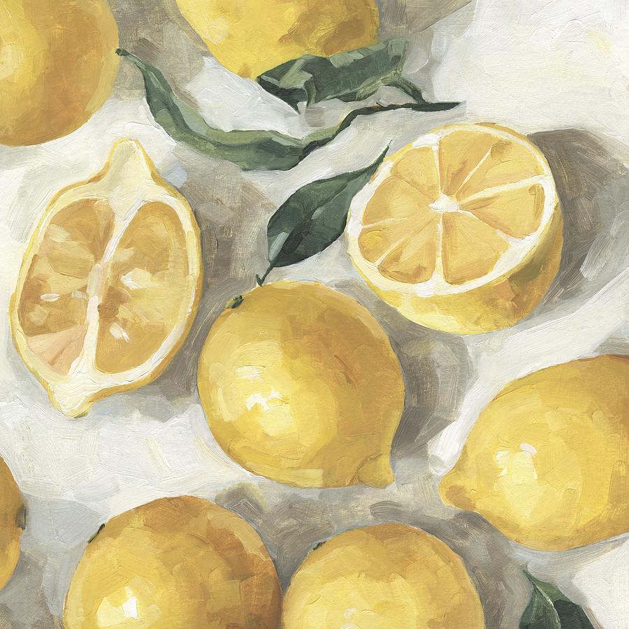 Lemon Painting - Fresh Lemons II by Emma Caroline