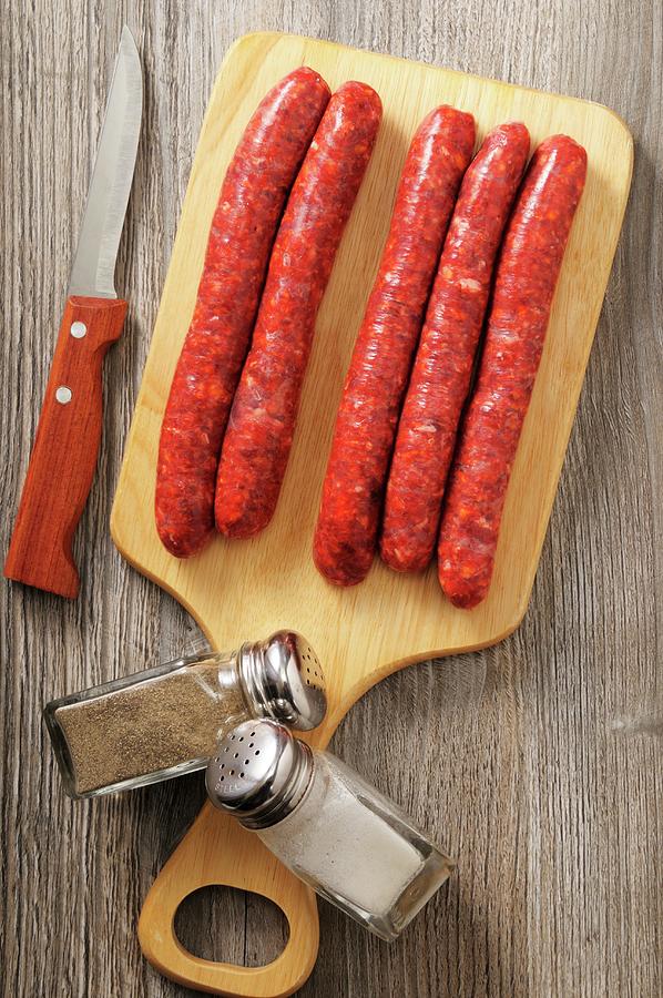 Fresh Merguez north African Minced Meat Sausages Photograph by Jean-christophe Riou
