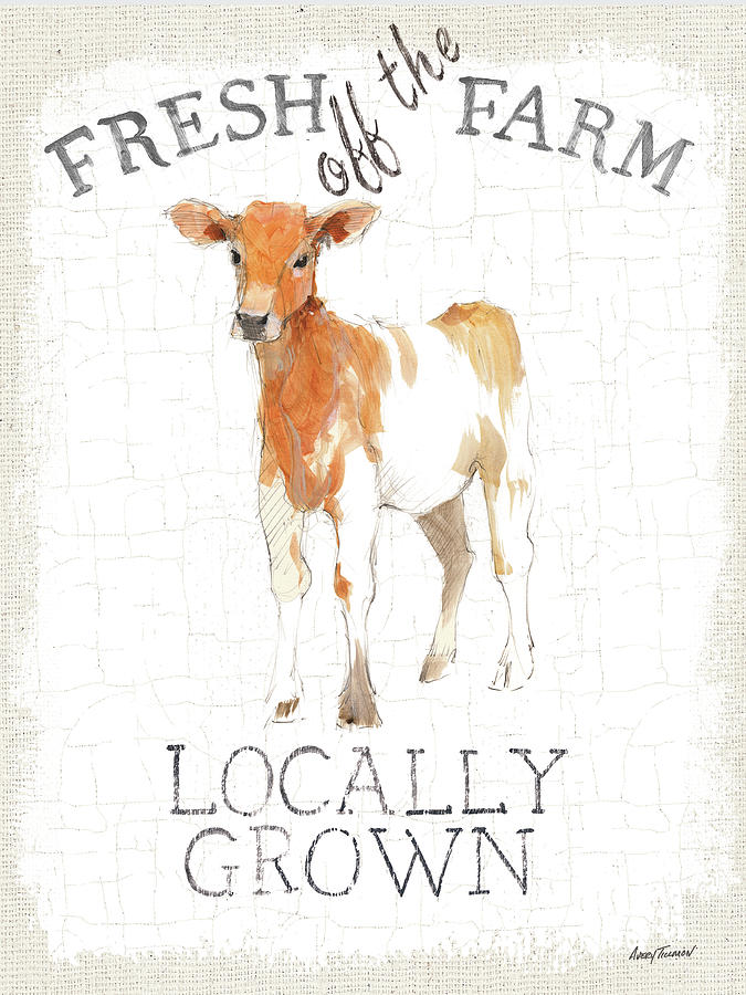 Animal Mixed Media - Fresh Off The Farm Burlap by Avery Tillmon
