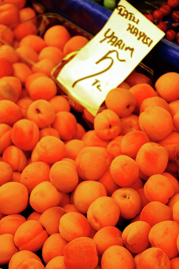 Fresh peaches  in the central market Photograph by Steve Estvanik