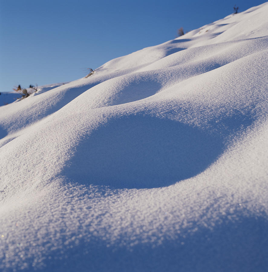 Fresh Powder Snow On Ski Slope Of Sun by Ryan Mcvay