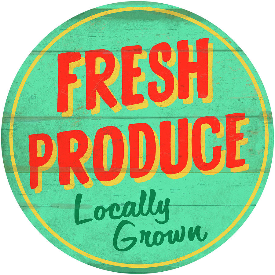 Fresh Produce Round Digital Art by Retroplanet
