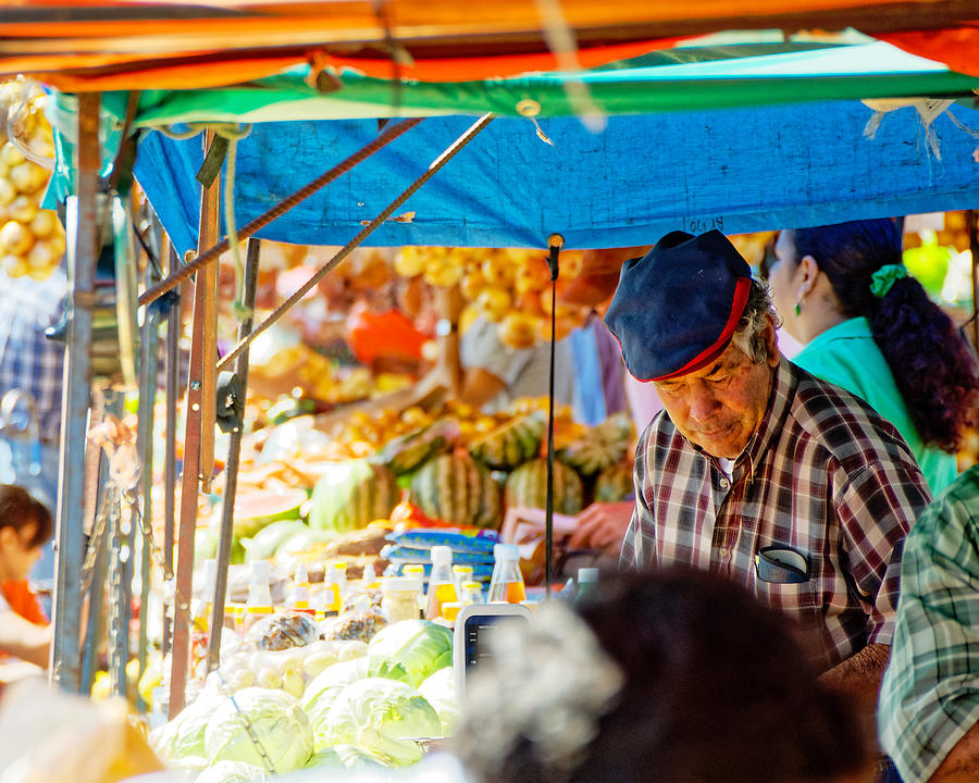 Feria del Agricultor -- Vendor at a Farmers Market in San Jose, Costa Rica Photograph by Darin Volpe