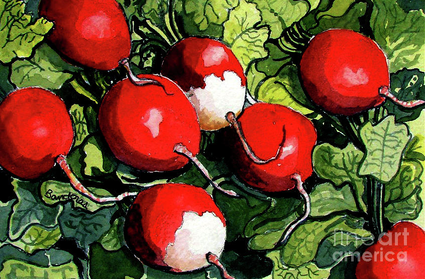 Fresh Radishes Painting by Terry Banderas
