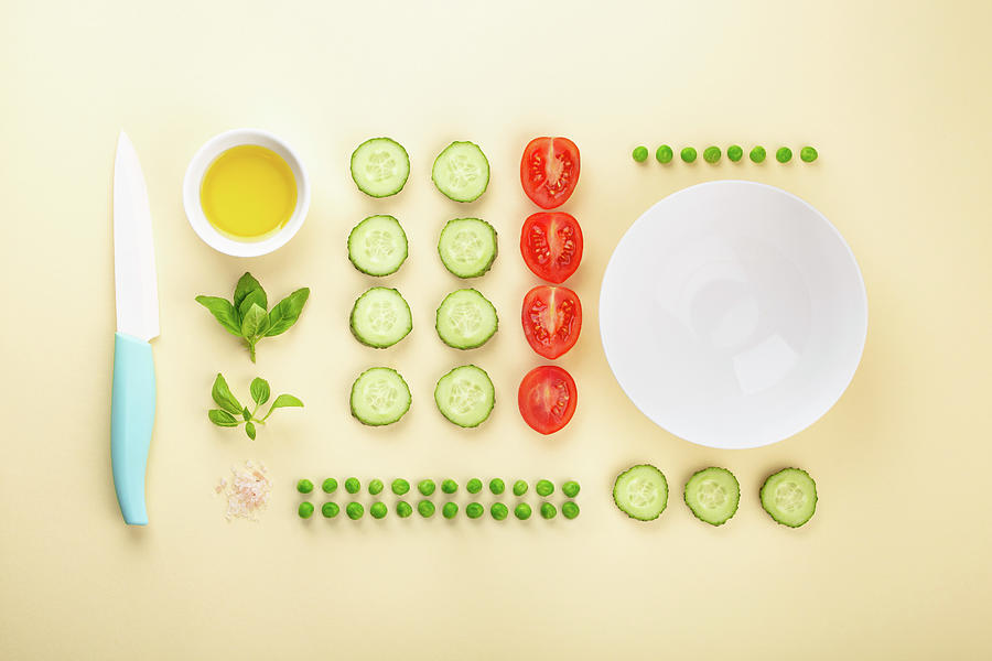Fresh Raw Cut Vegetables For Healthy, Vegeterian Food Photograph by Olena Yeromenko