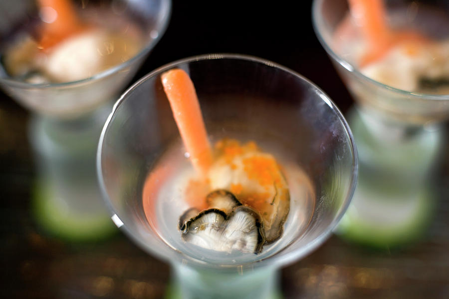 Fresh Raw Oyster Shooters Photograph by Lara Hata