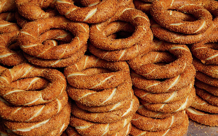 Fresh Simit pretzels Photograph by Steve Estvanik