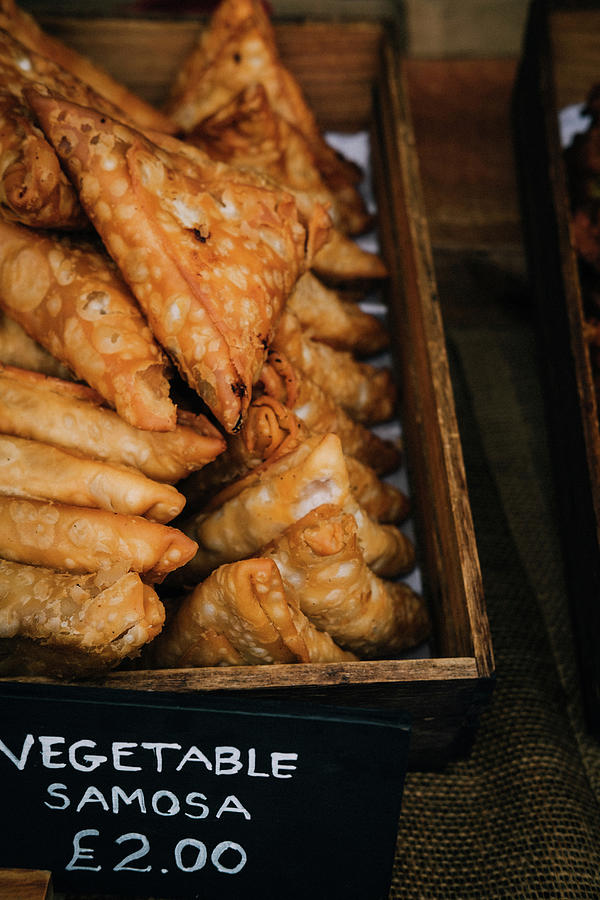 Fresh Vegetables Samosas At A Market In London Photograph by Joan Ransley