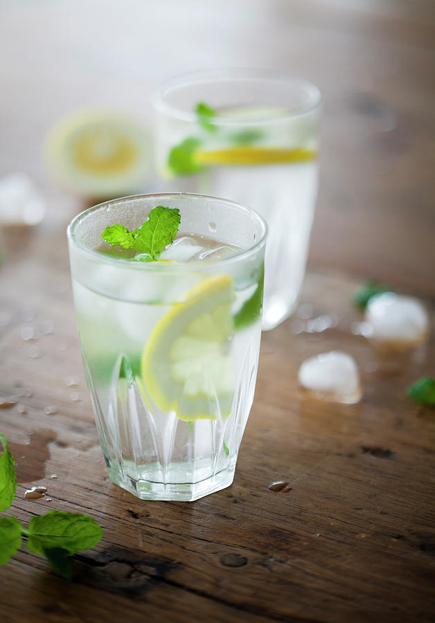 Fresh Water With Lemon And Mint Photograph by Kati Finell
