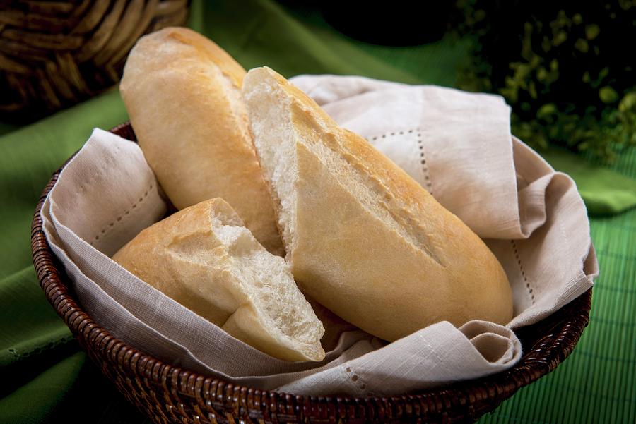 Fresh White Bread In A Basket Photograph by Ricardo Mejia