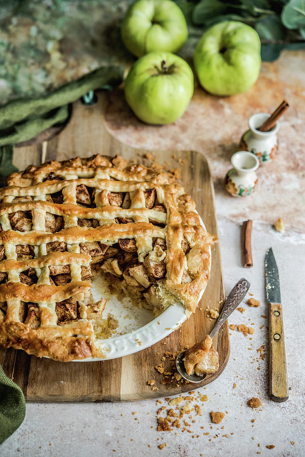 Freshly Baked Apple Pie With Cinnamon Photograph by Diana Kowalczyk