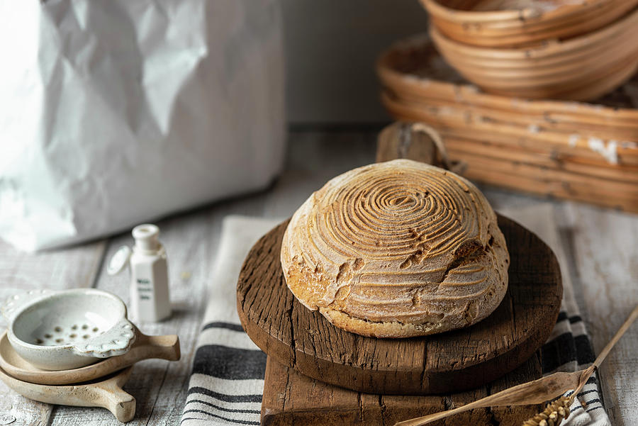 Freshly Baked Sour Dough Bread Photograph by Joanna Stolowicz