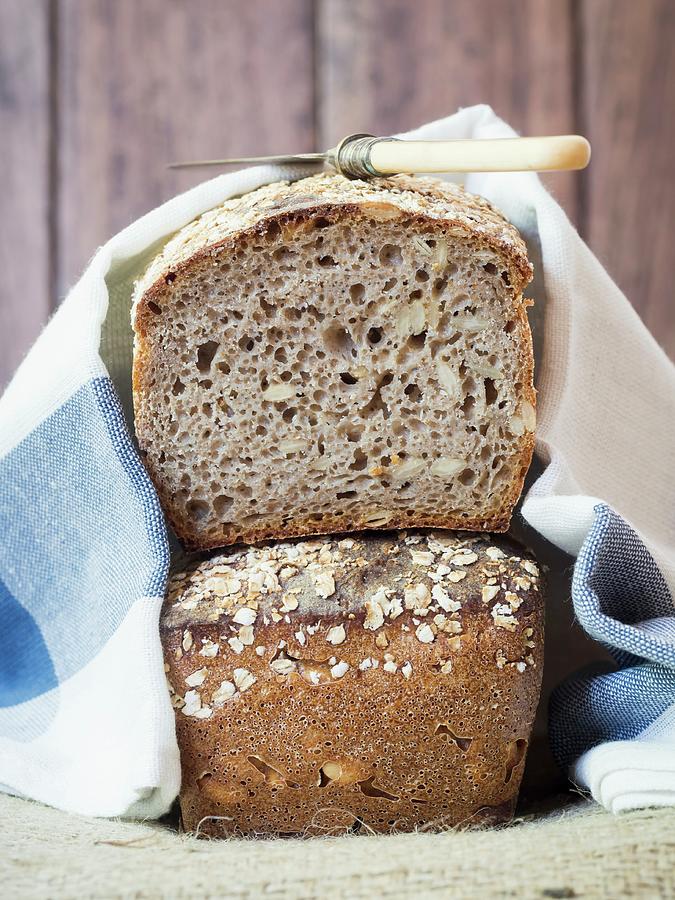 Freshly Baked Sourdough Rye-spelt Bread With Pumpkin Seeds Photograph by Magdalena Paluchowska