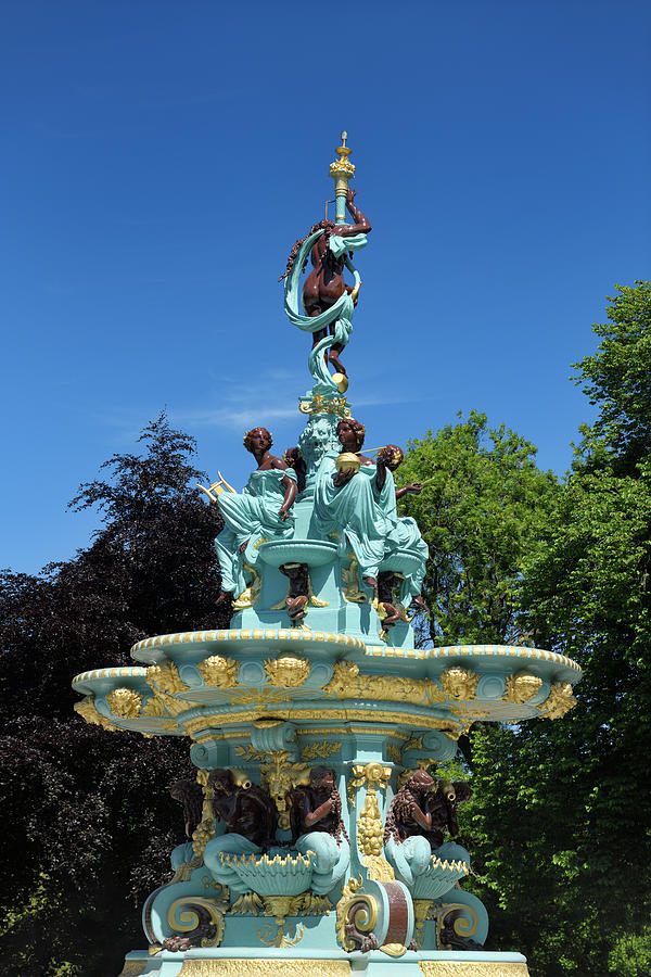 Freshly painted and restored cast iron Ross Fountain in West Pri Photograph by Reimar Gaertner