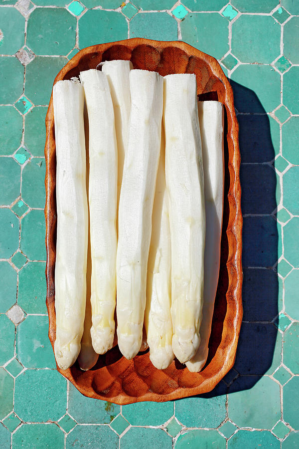 Freshly Peeled White Asparagus Photograph by Petr Gross