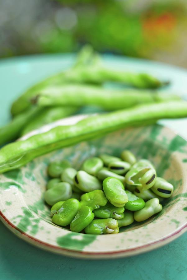 Freshly Shelled Broad Beans Photograph by Roger Stowell